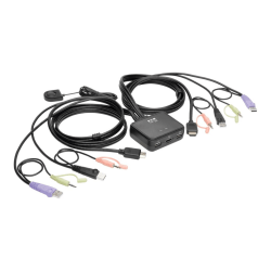 Tripp Lite B032-HUA2 2-Port USB/HD Cable KVM Switch, Black