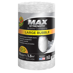 Duck® Max Strength™ Large Bubble Cushioning Wrap, 12" x 15', Clear, Total Qty 1