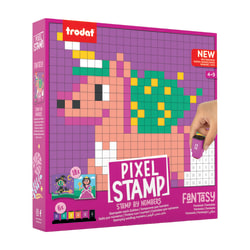 Trodat Pixel Stamp Art Coloring Book, Fantasy, Total Qty 1