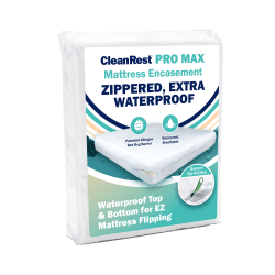 CleanRest PRO Max Mattress Encasements, California King, 84"L x 72"W x 15"D, White, Case Of 3 Encasements