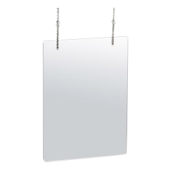 Azar Displays Hanging Adjustable Cashier Shields/Sneeze Guards, 23-1/2" x 31-1/2", Clear, Pack Of 2 Shields