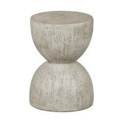 South Shore Amalfi Hourglass Outdoor Furniture Side Table, 16-1/2"H x 11-3/4"W x 11-3/4"D, Cream