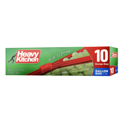 Heavy Kitchen Storage Bags, Slider, Gallon, Clear, Total Qty 10