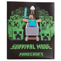 Innovative Designs Licensed Poly Folder, 3 Prongs, 2-Pockets, 11.62" x 9.5", Minecraft, Quantity 1