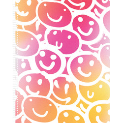 Eccolo Lena + Liam BTS Notebook, 8-1/2" x 11", 1 Subject, College Rule, 80 Sheets, Smiley Faces