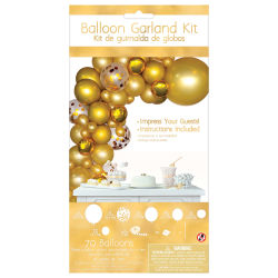 Amscan Balloon Garland Kit, 24", Gold, Pack Of 70 Balloons