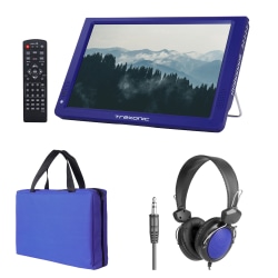 Trexonic Portable Rechargeable 14" LED TV With Carry Bag And Headphones, Blue, 995117145M