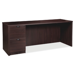 Lorell® Prominence 2.0 66"W Left-Pedestal Credenza Computer Desk, Espresso