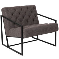 Flash Furniture HERCULES Madison Series LeatherSoft Tufted Lounge Chairs, Retro Gray