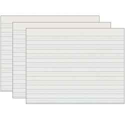 Pacon Newsprint Handwriting Paper, 8-1/2" x 11" Sheet Size, 1/2" x 1/4" x 1/2" Ruled, Skip-A-Line, Grade 3, White, 500 Sheets Per Pack, Set Of 3 Packs
