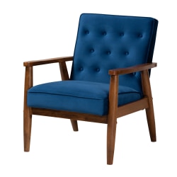 Baxton Studio 9938 Lounge Chair, Navy Blue
