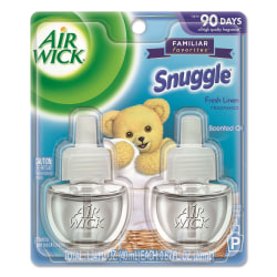 Air Wick® Snuggle® Scented Oil Warmer Refill, 0.67 Oz, Fresh Linen, 2 Refills Per Pack, Carton Of 3 Packs