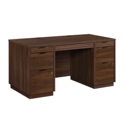 Sauder® Palo Alto™ 60"W Commercial Double Pedestal Desk, Spiced Mahogany™