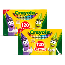 Crayola Crayons, Regular Size, 120 Per Box, Set Of 2 Boxes