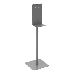 Built Sanitizer Floor Stand, 48" x 14" x 14", Metallic Silver