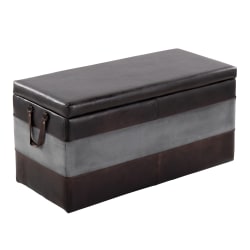 LumiSource Cobbler Storage Bench, 15"H x 34"W x 15"D, Black/Gray