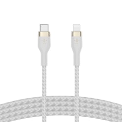 Belkin® USB-C To Lightning Braided Cable, 6.6 FT, White