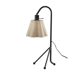 Adesso Kendra Table Lamp, Black/Oatmeal Fabric Shade