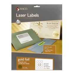 Maco® Permanent Gold Foil Seals, Pack Of 300