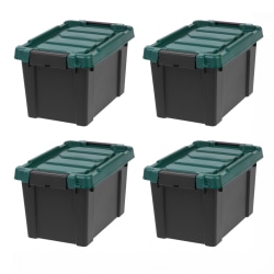 IRIS Remington Store-It-All Storage Totes, 5-Gallon, Black, Total Qty 4