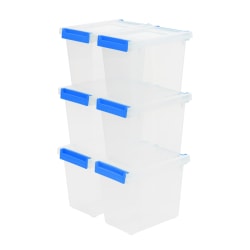 IRIS Plastic Storage Bins with Lids, 3-Quart, Clear, Total Qty 6