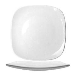 International Tableware Quad Square Fine Porcelain Plates, 9-3/4", White, Set Of 24 Plates