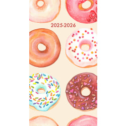 2025 Willow Creek Press 2-Year Monthly Checkbook/Calendar, 3-1/2" x 6-1/2", Donut Art, January 2025 To December 2026, 46951