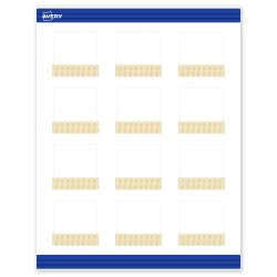 Avery® Printable Cards With Sure Feed® Technology, 2" x 2", Matte White With Preprinted Gold Lace Trim Pattern, Pack Of 120