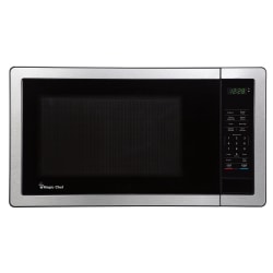 Magic Chef 1,000W Digital Touch Countertop Microwave, 1.1 Cu. Ft., Silver