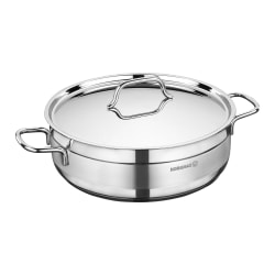 Korkmaz Alfa 2-Piece Stainless Steel Low Casserole Dish With Lid, 7L, Silver