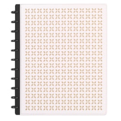TUL® Discbound Notebook With Die-Cut Leather Cover, Letter Size, Narrow Ruled, 60 Sheets, Pink/Rose Gold