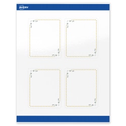 Avery® Print-To-The-Edge Labels With Sure Feed® Technology, S00-DN3-PRWGP10, Rectangle, 4" x 3-1/3", Glossy White, Preprinted Green Florals with Gold Dots Design, Pack Of 40
