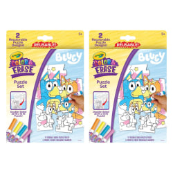 Crayola Color & Erase Reusable Puzzle Set, Bluey, Pack Of 2