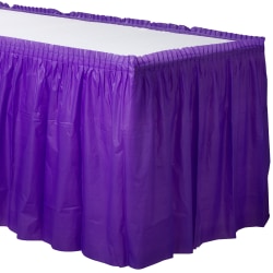 Amscan Plastic Table Skirts, New Purple, 21’ x 29", Pack Of 2 Skirts