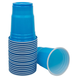JAM PAPER Plastic Party Cups, 12 oz, Sea Blue, 20 Glasses/Pack