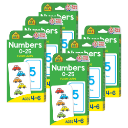School Zone Publishing Numbers 0-25 Flash Cards, Set Of 6 Packs