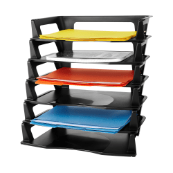 Rubbermaid® Regeneration Letter Tray, 2 3/4"H x 9"W x 15 1/4"D, Black, 1 Pack Of 6 Trays