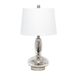 Lalia Home Glass Dollop Table Lamp, 23-1/2"H, White Shade/Mercury Base