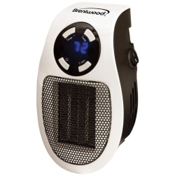 Brentwood H-C350W 350-Watt Plug-In Wall Outlet Personal Space Heater - Ceramic - Electric - 350 W - 350 W - Wall Mount - White, Black