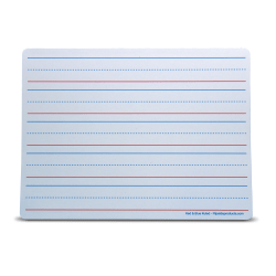 Flipside Products Magnetic Dry-Erase Learning Mats, 2-Sided Red & Blue Ruled/Plain, 9" x 12", Pack Of 12 Mats