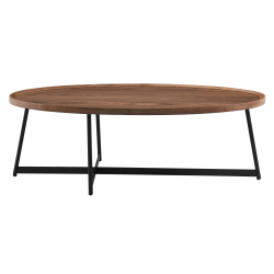 Eurostyle Niklaus Oval Coffee Table, 15-1/2"H x 47"W x 23-1/2"D, Black/Walnut