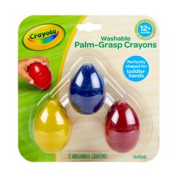 Crayola Washable Palm Grasp Crayons, Assorted Colors, Pack Of 3 Crayons