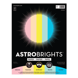 Astrobrights® Colored Multi-Use Print & Copy Paper, Letter Size (8 1/2" x 11"), 24 Lb, Assorted Colors, Ream Of 500 Sheets