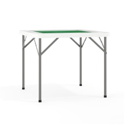 Flash Furniture 3-Foot Square Folding Game Table with Green Playing Surface and 4 Cup Holders, Green White