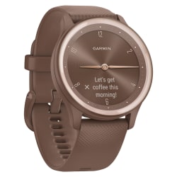 Garmin vívomove Sport Smartwatch With Silicone Band, Cocoa