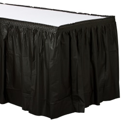 Amscan Plastic Table Skirts, Jet Black, 21’ x 29", Pack Of 2 Skirts