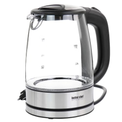 Better Chef 1.7-Liter Stainless Steel Electric Kettle, Clear