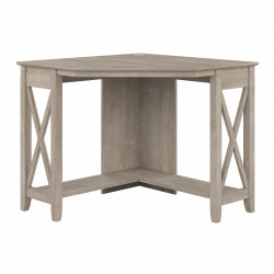 Bush® Furniture Key West Small 35"W Corner Desk, Washed Gray, Standard Delivery