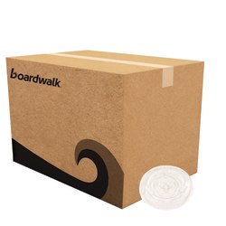 Boardwalk Cold Cup Straw-Slot Lids, Fits 9 Oz Squat To 12 Oz PET Cups, Crystal Clear, Pack Of 1,000 Lids