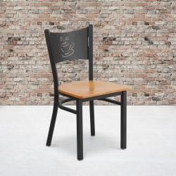 Flash Furniture Coffee Back Metal Restaurant Chair, Natural/Black
